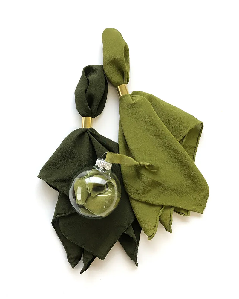 'The Hankie' Washable Silk Scarf in Olive