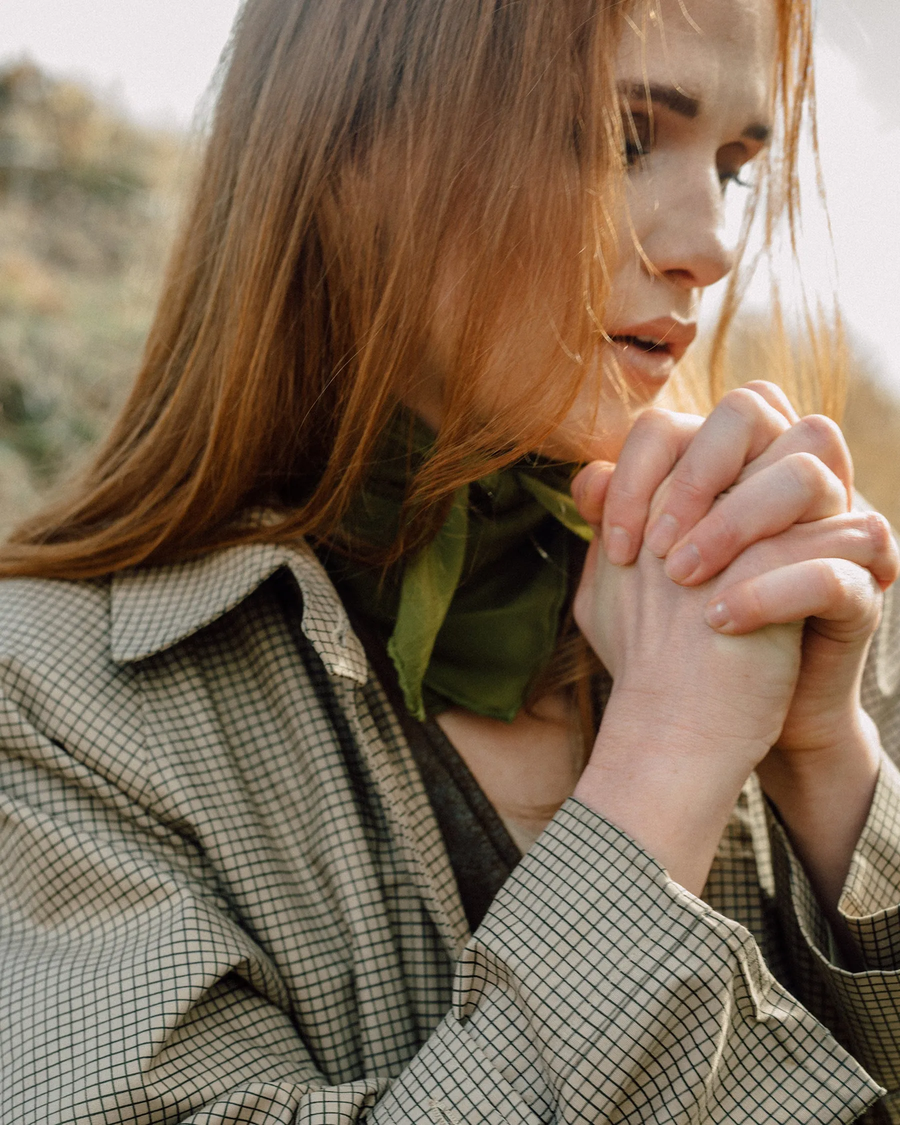 'The Scout' Washable Silk Scarf in Lichen