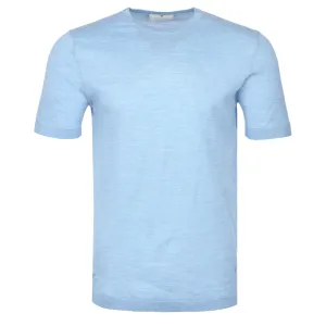 Thomas Maine Knitted T-Shirt in Sky Blue