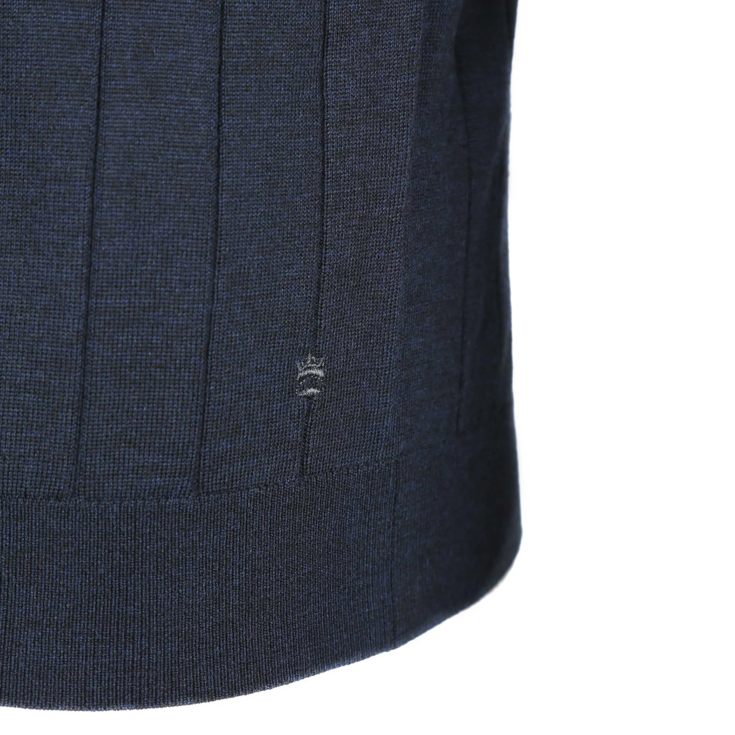 Thomas Maine Shirt Full Button Knit Through in Navy