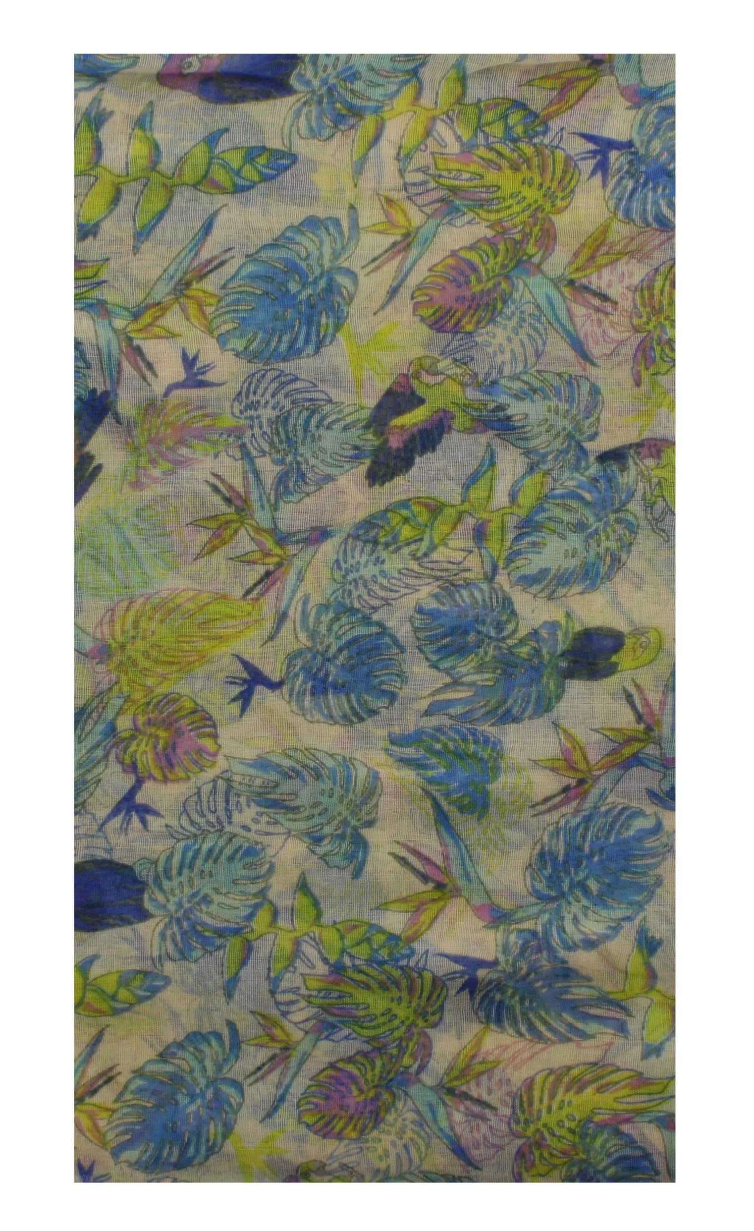 Tropical Print & Parrots Scarf