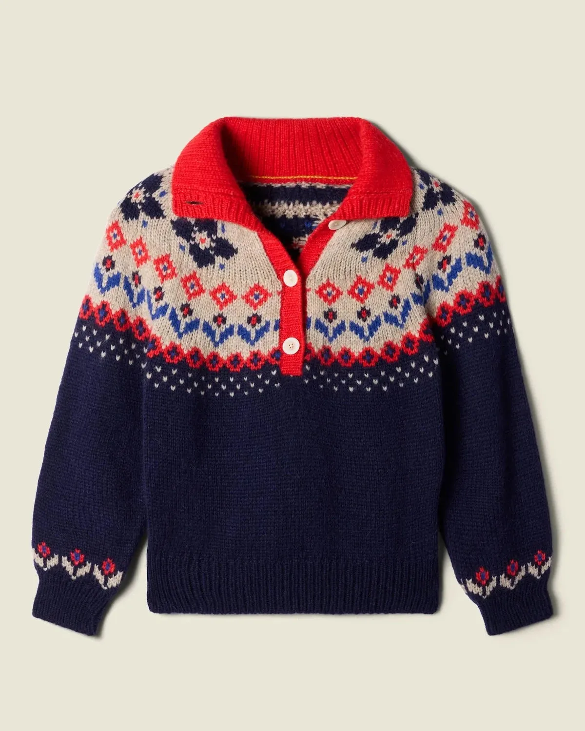 Trovata Juneau Sweater Navy Fairisle