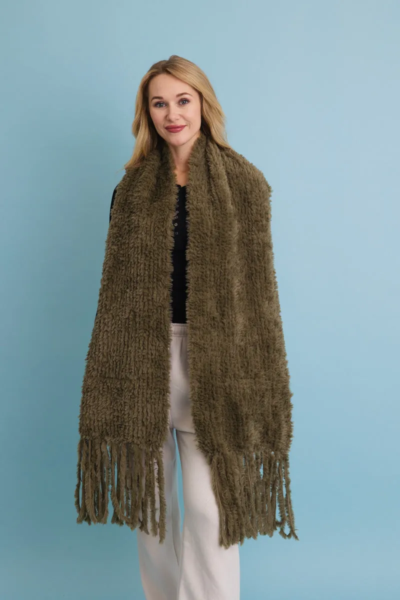 Ultra Soft Boucle Fringe Blanket Scarf