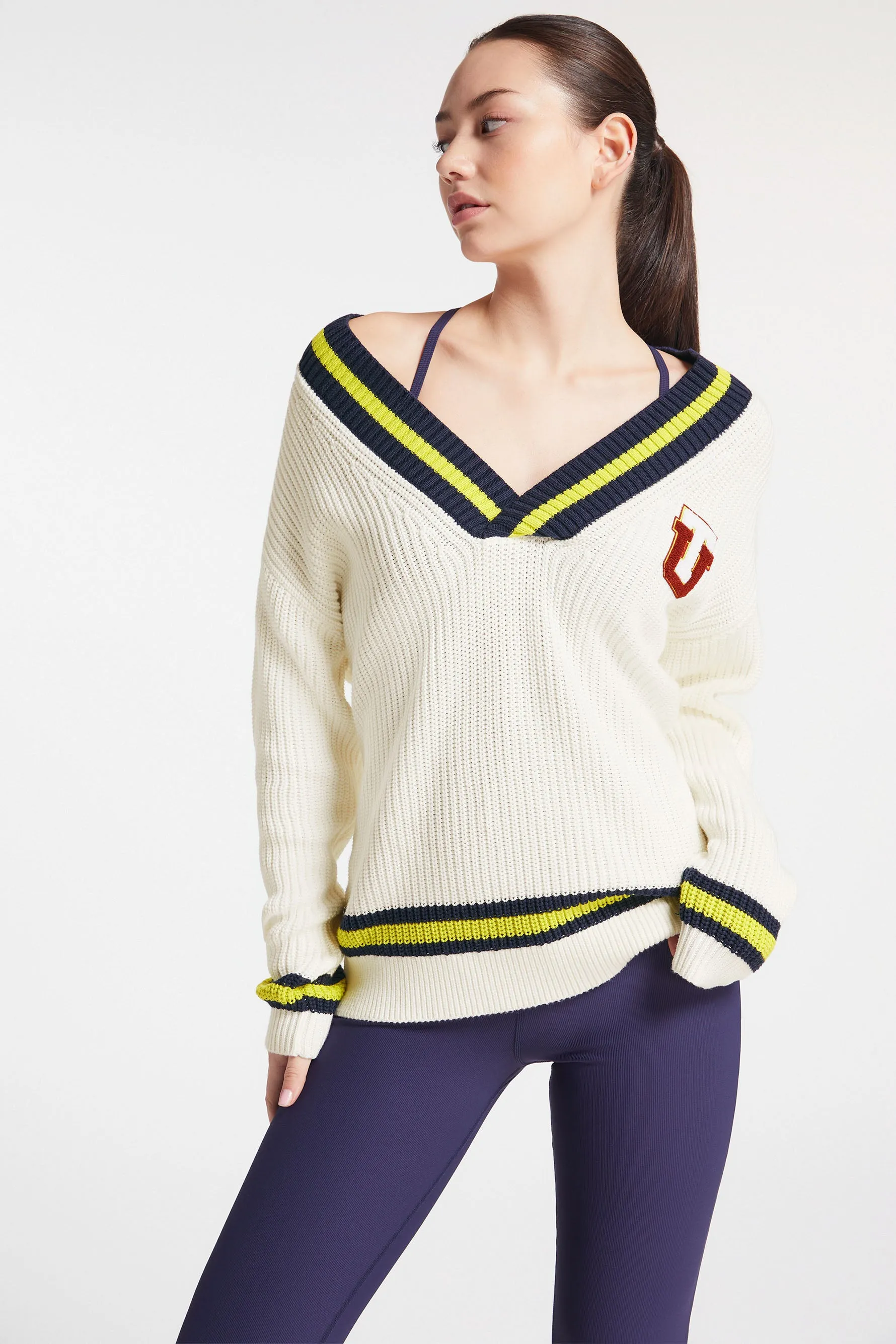 Varsity Josie Sweater - Bone