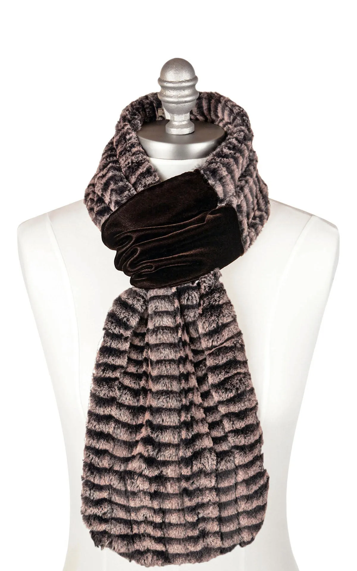 Velvet Pull-Thru Scarf - Assorted Faux Fur Combos (Winter River - Two Left!)