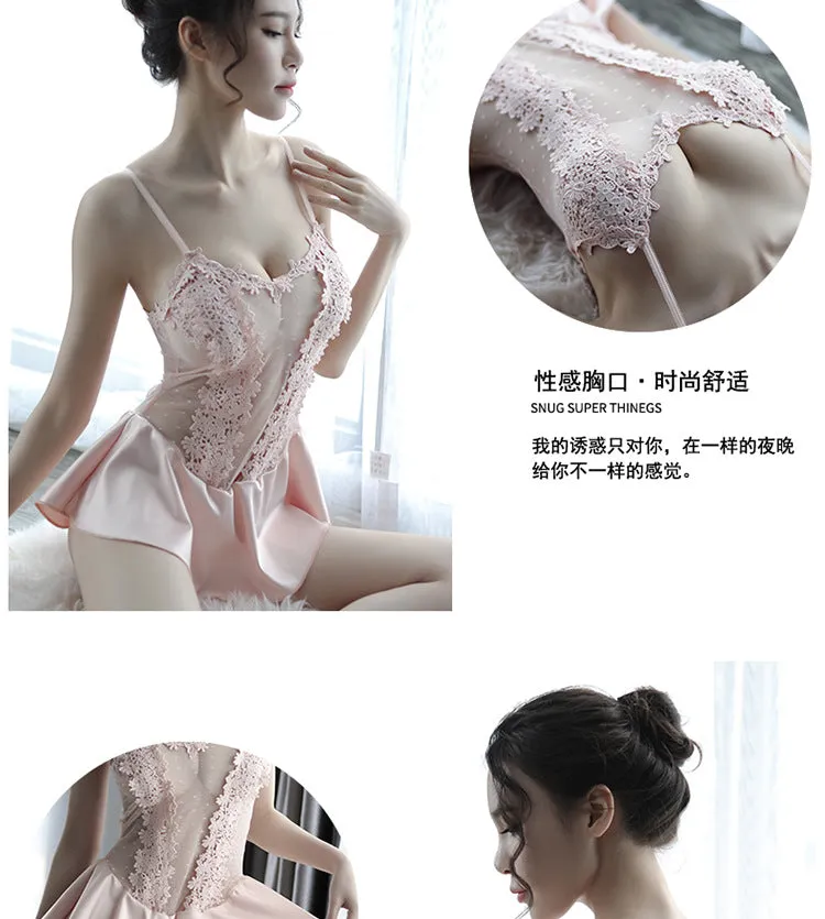 VenusFox Sexy Pajamas Lace Sexy Lingerie One-piece Princess Dress Sexy Suspender Skirt