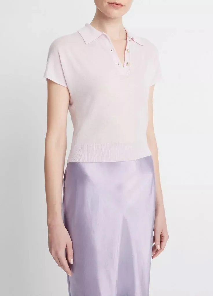 Vince Cap Sleeve Polo Peony