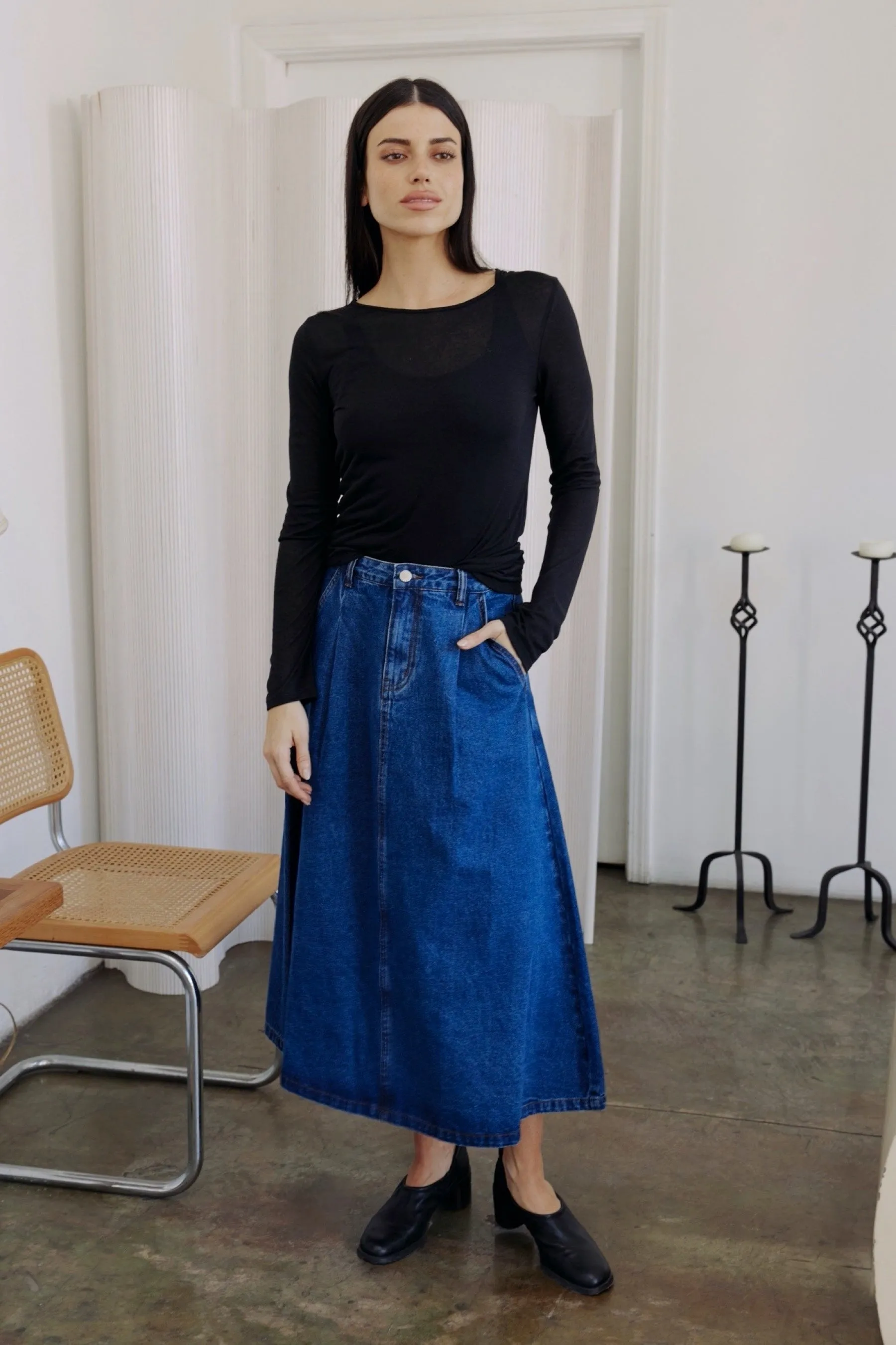 Washed Blue Bonnie Skirt