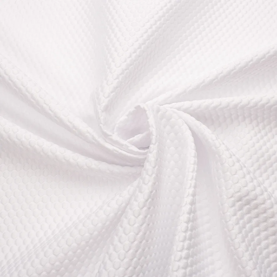 White Hexagonal Jacquard Microfibre