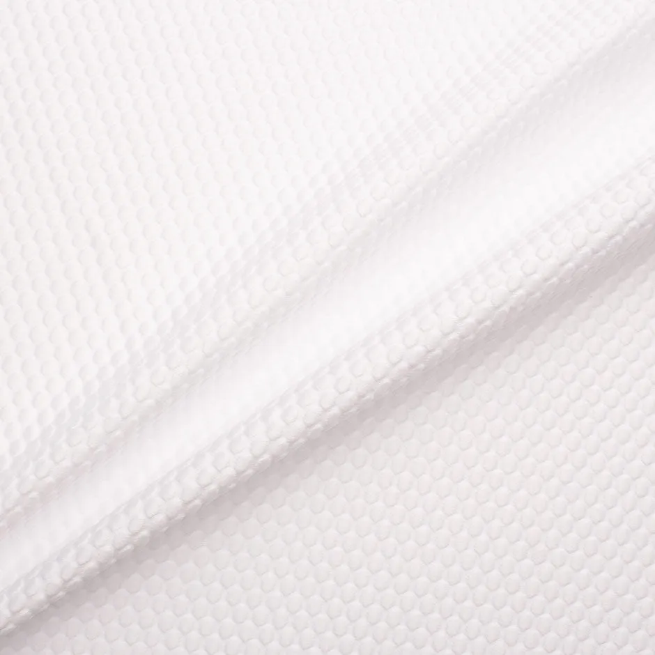 White Hexagonal Jacquard Microfibre