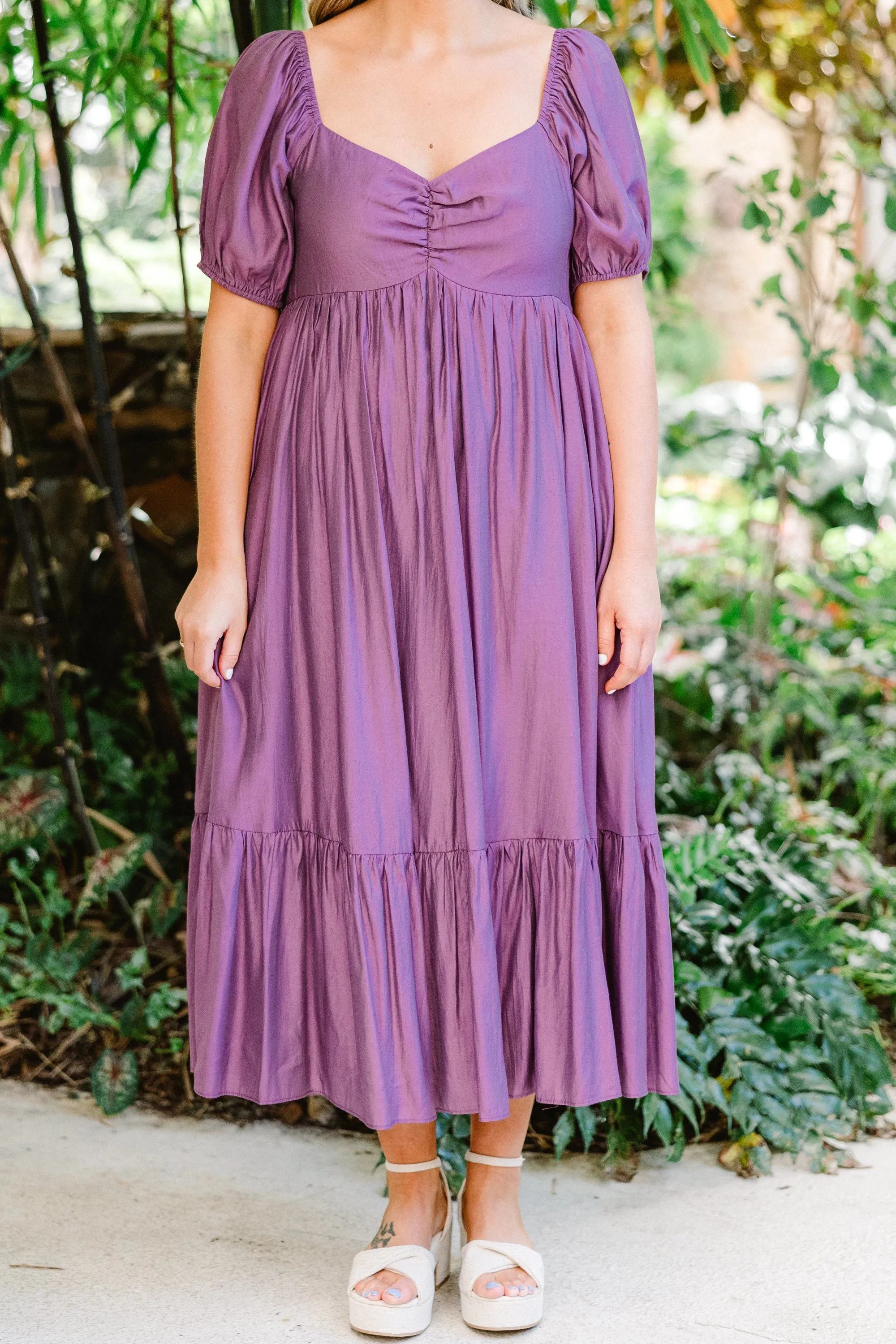 Working Your Charm Midi Dress, Eggplant