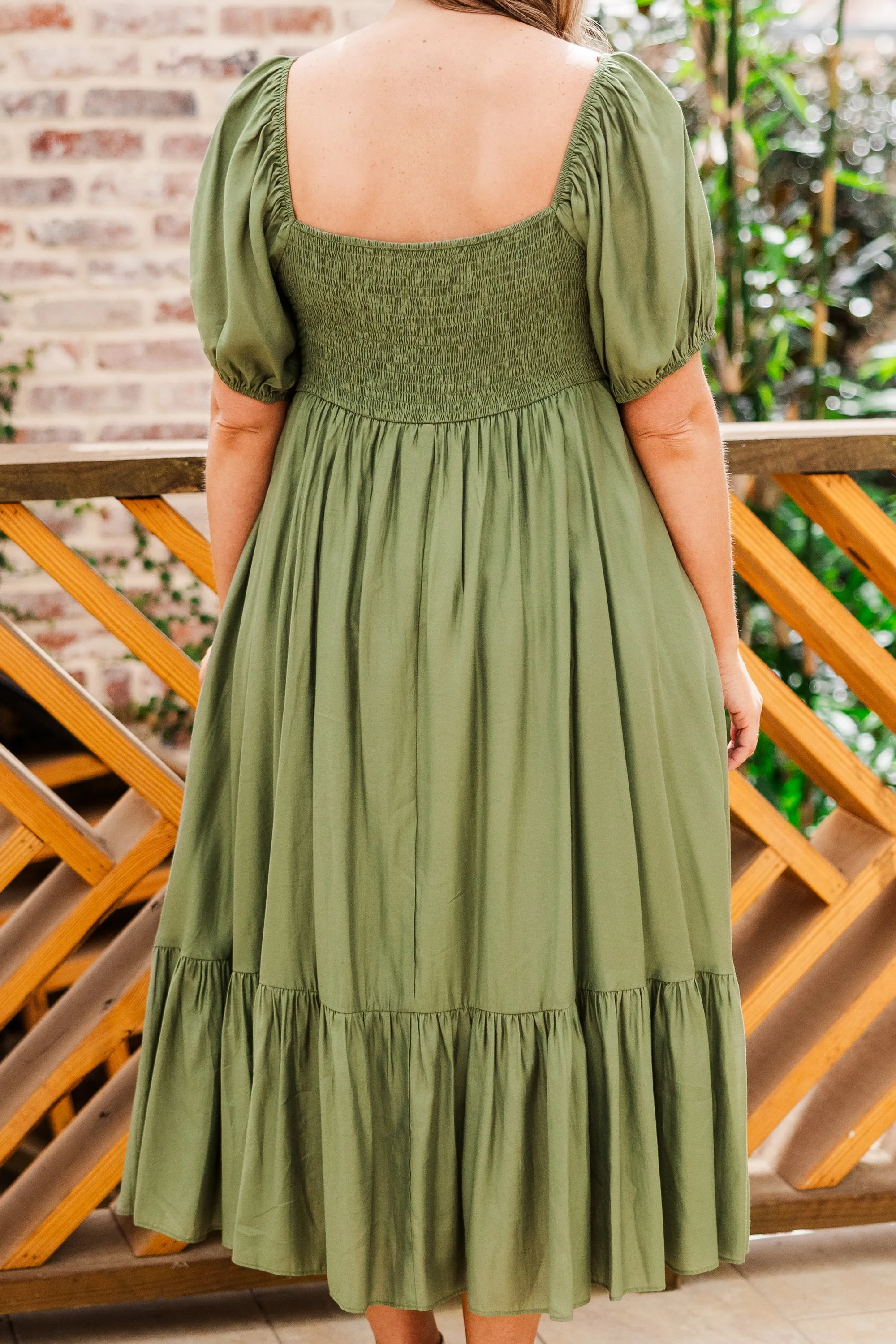 Working Your Charm Midi Dress, Olive