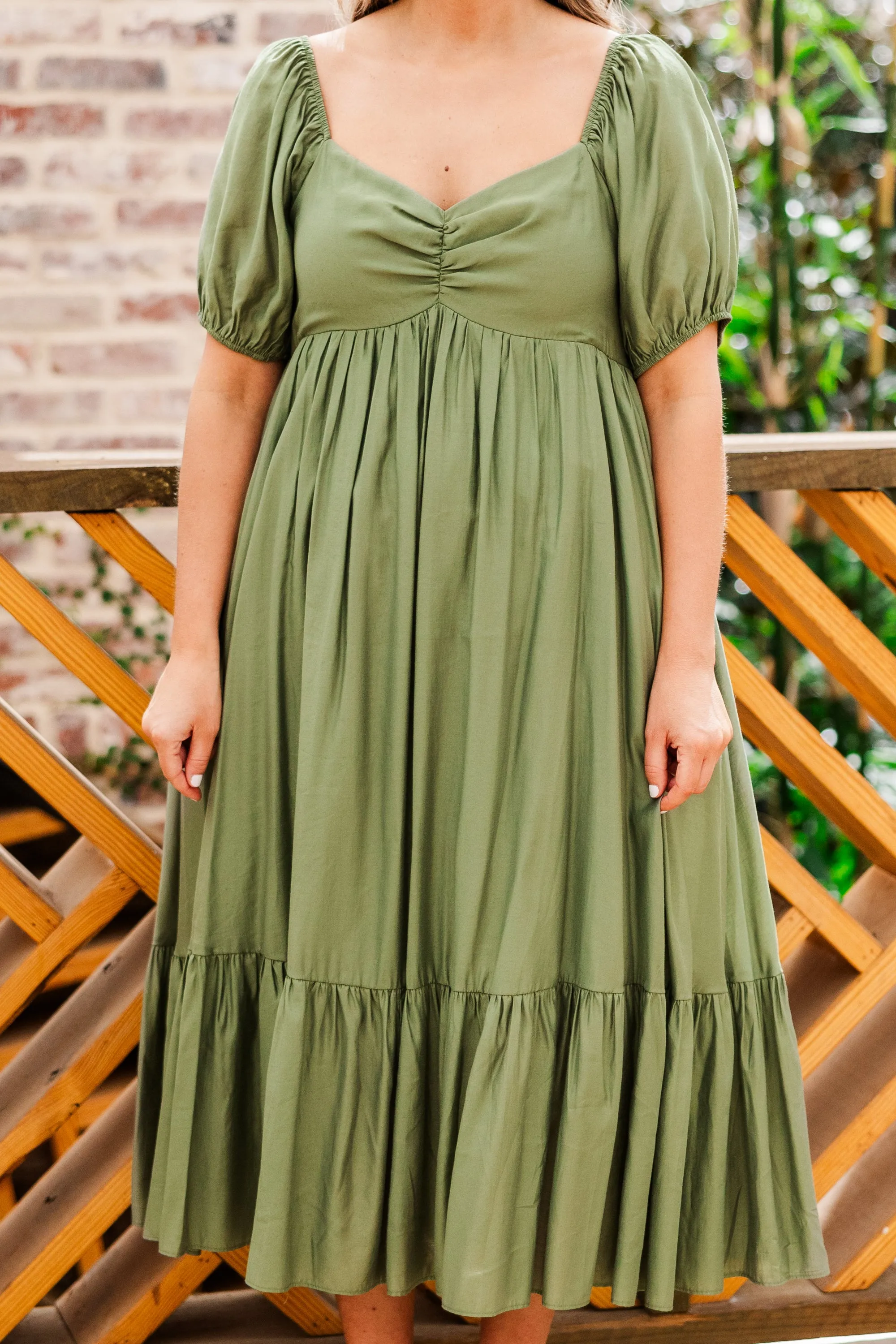 Working Your Charm Midi Dress, Olive