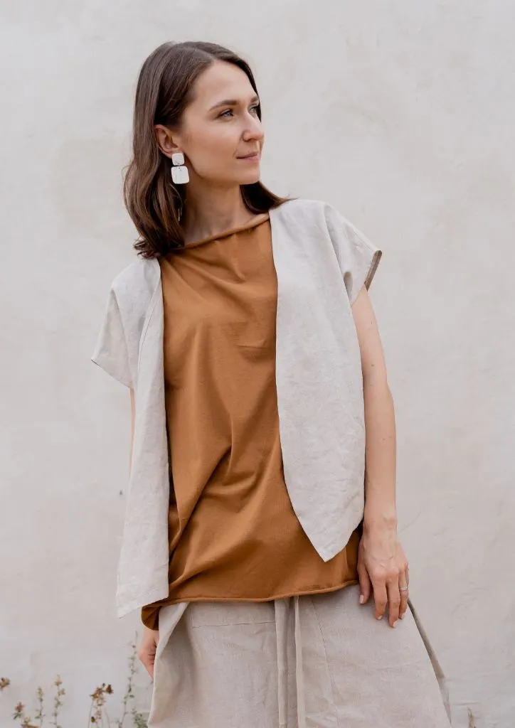 WRAP BLOUSE Natural Linen