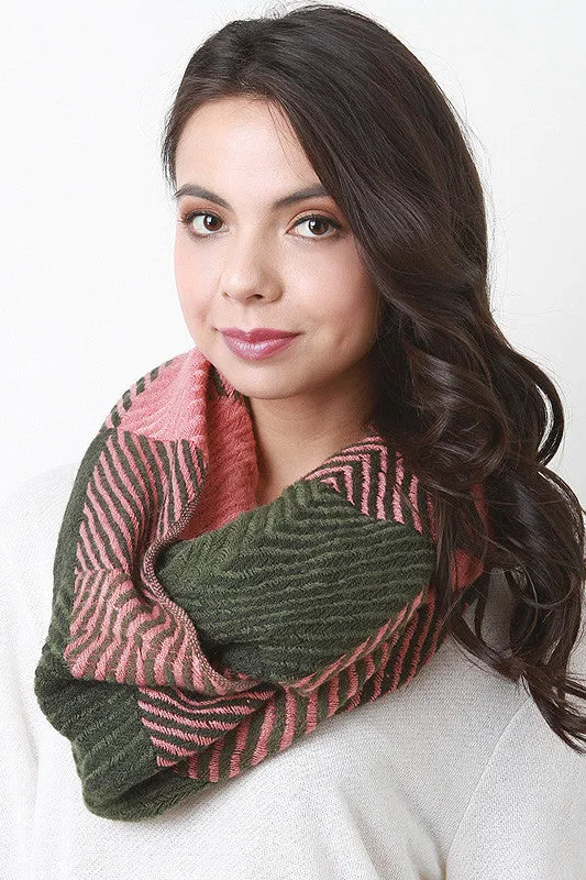 Zig Zag Block Infinity Scarf